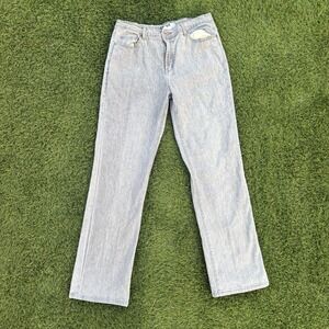 DG2 Diane Gilman Womens Size 8 30x30 Straight Leg Jeans Light Grey Stretch Denim